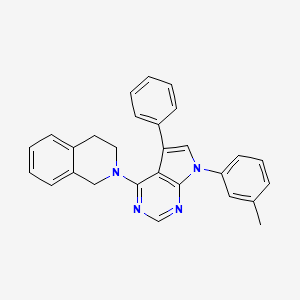 molecular formula C28H24N4 B11320982 2-[7-(3-methylphenyl)-5-phenyl-7H-pyrrolo[2,3-d]pyrimidin-4-yl]-1,2,3,4-tetrahydroisoquinoline 