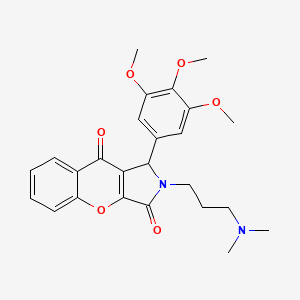 molecular formula C25H28N2O6 B11320989 2-[3-(Dimethylamino)propyl]-1-(3,4,5-trimethoxyphenyl)-1,2-dihydrochromeno[2,3-c]pyrrole-3,9-dione 