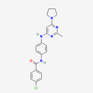 4-Chloro-N-(4-{[2-methyl-6-(pyrrolidin-1-YL)pyrimidin-4-YL]amino}phenyl)benzamide