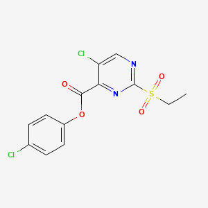 molecular formula C13H10Cl2N2O4S B11320999 4-Chlorophenyl 5-chloro-2-(ethylsulfonyl)pyrimidine-4-carboxylate 