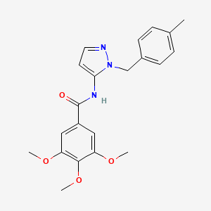 molecular formula C21H23N3O4 B11321004 3,4,5-trimethoxy-N-[1-(4-methylbenzyl)-1H-pyrazol-5-yl]benzamide 