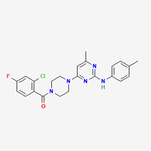 molecular formula C23H23ClFN5O B11321017 4-[4-(2-chloro-4-fluorobenzoyl)piperazin-1-yl]-6-methyl-N-(4-methylphenyl)pyrimidin-2-amine 