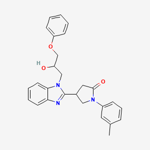 molecular formula C27H27N3O3 B11321019 4-[1-(2-hydroxy-3-phenoxypropyl)-1H-benzimidazol-2-yl]-1-(3-methylphenyl)pyrrolidin-2-one 