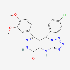 8-(4-chlorophenyl)-10-(3,4-dimethoxyphenyl)-2,4,5,6,7,11,12-heptazatricyclo[7.4.0.03,7]trideca-1(9),3,5,10-tetraen-13-one