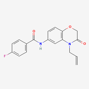 4-fluoro-N-[3-oxo-4-(prop-2-en-1-yl)-3,4-dihydro-2H-1,4-benzoxazin-6-yl]benzamide