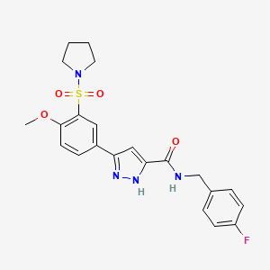 N-(4-fluorobenzyl)-5-[4-methoxy-3-(pyrrolidin-1-ylsulfonyl)phenyl]-1H-pyrazole-3-carboxamide