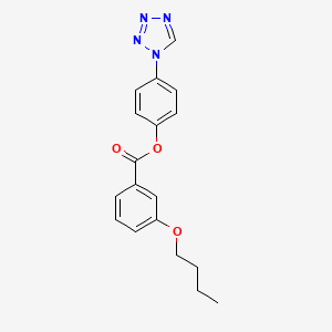 molecular formula C18H18N4O3 B11321118 4-(1H-tetrazol-1-yl)phenyl 3-butoxybenzoate 