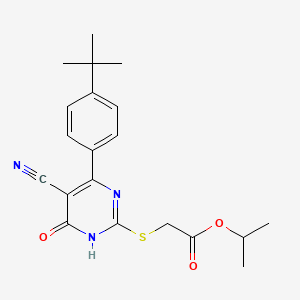 propan-2-yl 2-[[4-(4-tert-butylphenyl)-5-cyano-6-oxo-1H-pyrimidin-2-yl]sulfanyl]acetate