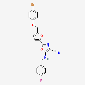 2-{5-[(4-Bromophenoxy)methyl]furan-2-yl}-5-[(4-fluorobenzyl)amino]-1,3-oxazole-4-carbonitrile