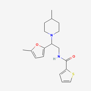 N-[2-(5-methylfuran-2-yl)-2-(4-methylpiperidin-1-yl)ethyl]thiophene-2-carboxamide