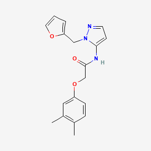 molecular formula C18H19N3O3 B11321151 2-(3,4-dimethylphenoxy)-N-[1-(furan-2-ylmethyl)-1H-pyrazol-5-yl]acetamide 