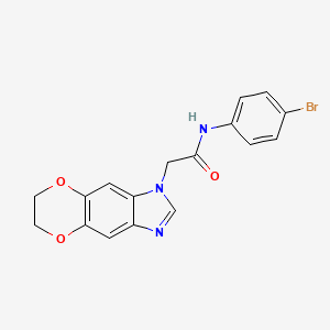 N-(4-bromophenyl)-2-(6,7-dihydro-1H-[1,4]dioxino[2,3-f]benzimidazol-1-yl)acetamide