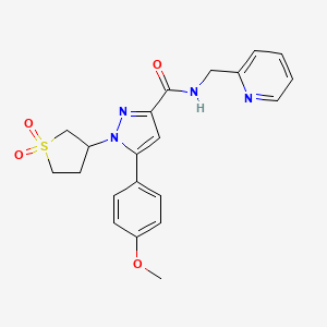 molecular formula C21H22N4O4S B11321171 1-(1,1-dioxidotetrahydro-3-thienyl)-5-(4-methoxyphenyl)-N-(pyridin-2-ylmethyl)-1H-pyrazole-3-carboxamide 