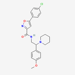 molecular formula C24H26ClN3O3 B11321173 5-(4-chlorophenyl)-N-[2-(4-methoxyphenyl)-2-(piperidin-1-yl)ethyl]-1,2-oxazole-3-carboxamide 