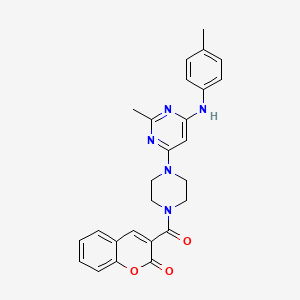 molecular formula C26H25N5O3 B11321189 3-(4-(2-methyl-6-(p-tolylamino)pyrimidin-4-yl)piperazine-1-carbonyl)-2H-chromen-2-one 