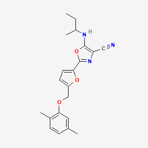 5-(Butan-2-ylamino)-2-{5-[(2,5-dimethylphenoxy)methyl]furan-2-yl}-1,3-oxazole-4-carbonitrile