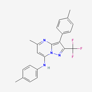 5-methyl-N,3-bis(4-methylphenyl)-2-(trifluoromethyl)pyrazolo[1,5-a]pyrimidin-7-amine