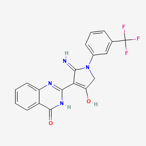 2-{2-Amino-4-oxo-1-[3-(trifluoromethyl)phenyl]-4,5-dihydro-1H-pyrrol-3-YL}-3,4-dihydroquinazolin-4-one