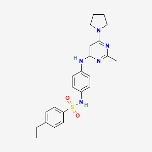 4-ethyl-N-(4-((2-methyl-6-(pyrrolidin-1-yl)pyrimidin-4-yl)amino)phenyl)benzenesulfonamide