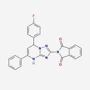 molecular formula C25H16FN5O2 B11321291 2-[7-(4-fluorophenyl)-5-phenyl-3,7-dihydro[1,2,4]triazolo[1,5-a]pyrimidin-2-yl]-1H-isoindole-1,3(2H)-dione 