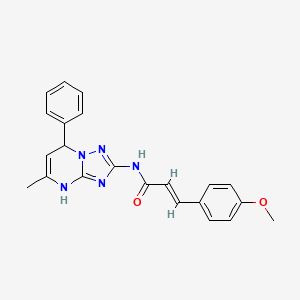 molecular formula C22H21N5O2 B11321310 (2E)-3-(4-methoxyphenyl)-N-(5-methyl-7-phenyl-3,7-dihydro[1,2,4]triazolo[1,5-a]pyrimidin-2-yl)prop-2-enamide 