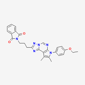 molecular formula C28H26N6O3 B11321316 2-{3-[7-(4-ethoxyphenyl)-8,9-dimethyl-7H-pyrrolo[3,2-e][1,2,4]triazolo[1,5-c]pyrimidin-2-yl]propyl}-1H-isoindole-1,3(2H)-dione 