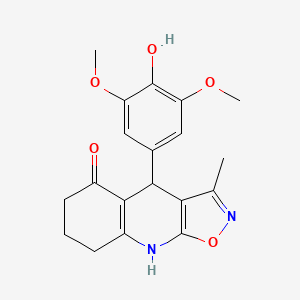 4-(4-Hydroxy-3,5-dimethoxyphenyl)-3-methyl-4,6,7,8-tetrahydro[1,2]oxazolo[5,4-b]quinolin-5-ol