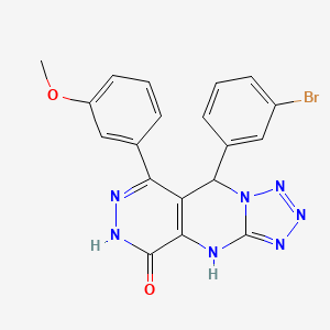 8-(3-bromophenyl)-10-(3-methoxyphenyl)-2,4,5,6,7,11,12-heptazatricyclo[7.4.0.03,7]trideca-1(9),3,5,10-tetraen-13-one