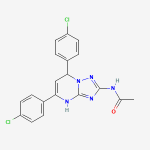 molecular formula C19H15Cl2N5O B11321347 N-[5,7-bis(4-chlorophenyl)-3,7-dihydro[1,2,4]triazolo[1,5-a]pyrimidin-2-yl]acetamide 