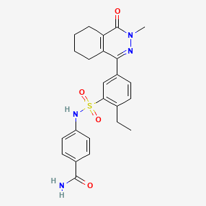 molecular formula C24H26N4O4S B11321351 4-({[2-Ethyl-5-(3-methyl-4-oxo-3,4,5,6,7,8-hexahydrophthalazin-1-yl)phenyl]sulfonyl}amino)benzamide 