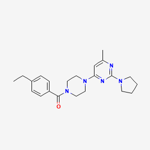 4-[4-(4-Ethylbenzoyl)piperazin-1-YL]-6-methyl-2-(pyrrolidin-1-YL)pyrimidine