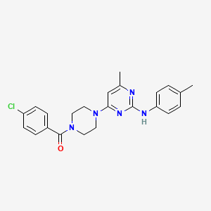 4-[4-(4-chlorobenzoyl)piperazin-1-yl]-6-methyl-N-(4-methylphenyl)pyrimidin-2-amine