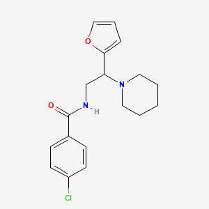 4-chloro-N-[2-(furan-2-yl)-2-(piperidin-1-yl)ethyl]benzamide