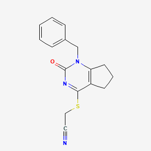 [(1-benzyl-2-oxo-2,5,6,7-tetrahydro-1H-cyclopenta[d]pyrimidin-4-yl)sulfanyl]acetonitrile