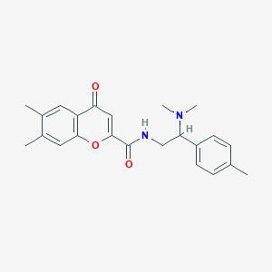 molecular formula C23H26N2O3 B11321428 N-[2-(dimethylamino)-2-(4-methylphenyl)ethyl]-6,7-dimethyl-4-oxo-4H-chromene-2-carboxamide 