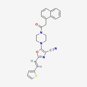 5-[4-(naphthalen-1-ylacetyl)piperazin-1-yl]-2-[(E)-2-(thiophen-2-yl)ethenyl]-1,3-oxazole-4-carbonitrile