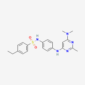 molecular formula C21H25N5O2S B11321434 N-(4-((6-(dimethylamino)-2-methylpyrimidin-4-yl)amino)phenyl)-4-ethylbenzenesulfonamide 