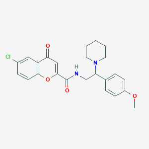 6-chloro-N-[2-(4-methoxyphenyl)-2-(piperidin-1-yl)ethyl]-4-oxo-4H-chromene-2-carboxamide