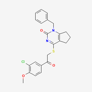 molecular formula C23H21ClN2O3S B11321450 1-benzyl-4-{[2-(3-chloro-4-methoxyphenyl)-2-oxoethyl]sulfanyl}-1,5,6,7-tetrahydro-2H-cyclopenta[d]pyrimidin-2-one 