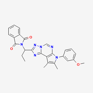 2-{1-[7-(3-methoxyphenyl)-8,9-dimethyl-7H-pyrrolo[3,2-e][1,2,4]triazolo[1,5-c]pyrimidin-2-yl]propyl}-1H-isoindole-1,3(2H)-dione