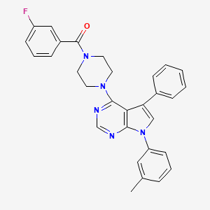 molecular formula C30H26FN5O B11321477 (3-fluorophenyl){4-[7-(3-methylphenyl)-5-phenyl-7H-pyrrolo[2,3-d]pyrimidin-4-yl]piperazin-1-yl}methanone 