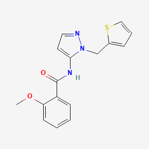 2-methoxy-N-[1-(thiophen-2-ylmethyl)-1H-pyrazol-5-yl]benzamide