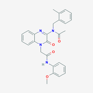 N-(4-{2-[(2-methoxyphenyl)amino]-2-oxoethyl}-3-oxo-3,4-dihydroquinoxalin-2-yl)-N-(2-methylbenzyl)acetamide