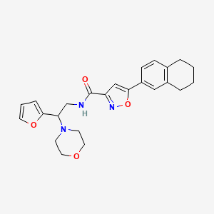 molecular formula C24H27N3O4 B11321547 N-[2-(furan-2-yl)-2-(morpholin-4-yl)ethyl]-5-(5,6,7,8-tetrahydronaphthalen-2-yl)-1,2-oxazole-3-carboxamide 