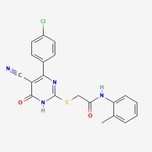 2-{[4-(4-Chlorophenyl)-5-cyano-6-oxo-1,6-dihydropyrimidin-2-YL]sulfanyl}-N-(2-methylphenyl)acetamide