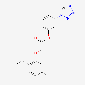 molecular formula C19H20N4O3 B11321570 3-(1H-tetrazol-1-yl)phenyl [5-methyl-2-(propan-2-yl)phenoxy]acetate 