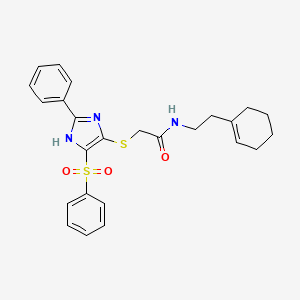 N-[2-(cyclohex-1-en-1-yl)ethyl]-2-{[2-phenyl-4-(phenylsulfonyl)-1H-imidazol-5-yl]sulfanyl}acetamide