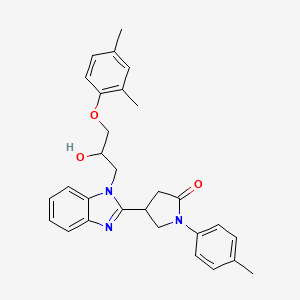 molecular formula C29H31N3O3 B11321601 4-{1-[3-(2,4-dimethylphenoxy)-2-hydroxypropyl]-1H-benzimidazol-2-yl}-1-(4-methylphenyl)pyrrolidin-2-one 