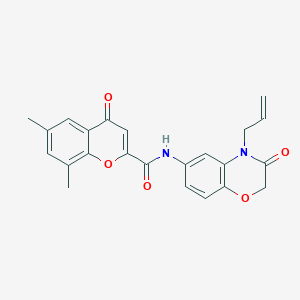 6,8-dimethyl-4-oxo-N-[3-oxo-4-(prop-2-en-1-yl)-3,4-dihydro-2H-1,4-benzoxazin-6-yl]-4H-chromene-2-carboxamide