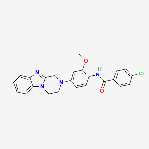 4-chloro-N-[4-(3,4-dihydropyrazino[1,2-a]benzimidazol-2(1H)-yl)-2-methoxyphenyl]benzamide